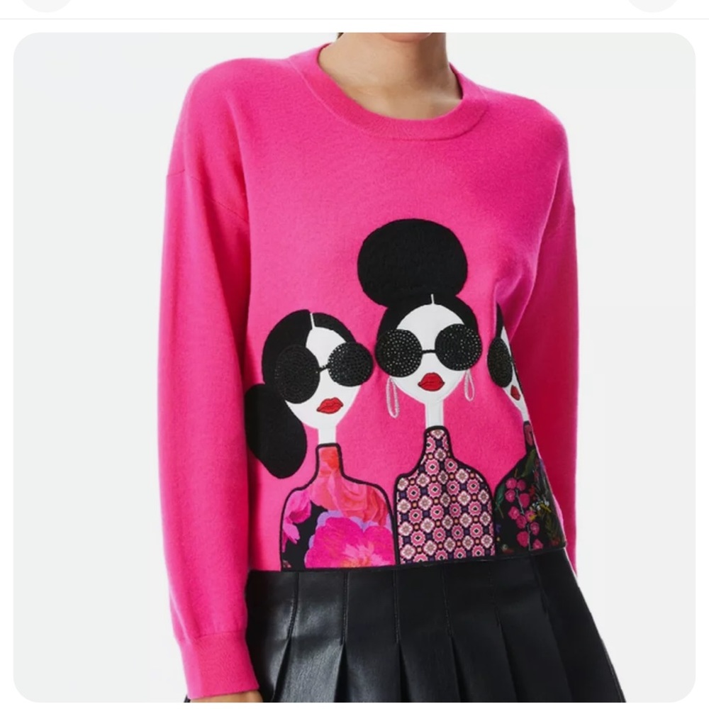 Alice and Olivia Nyla Stace Face Sweater